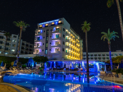  Pool area by night